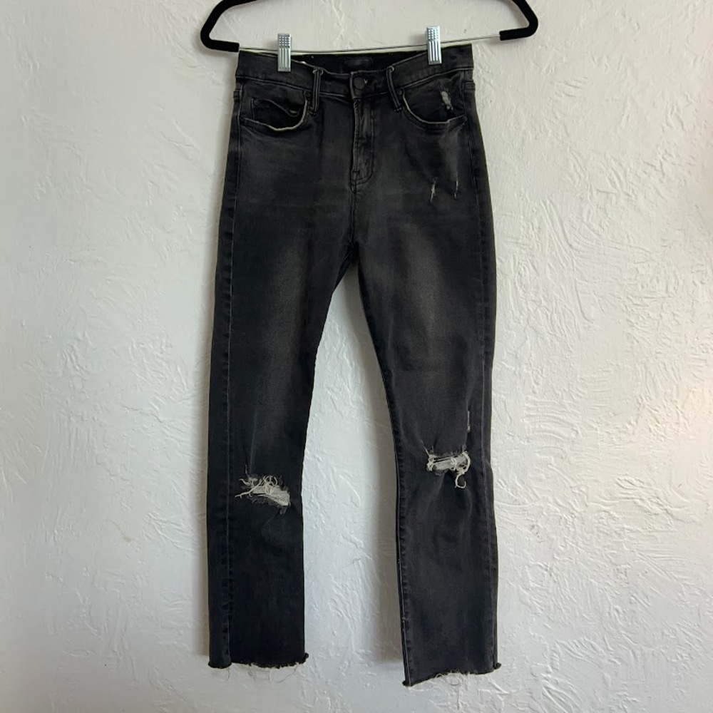 MOTHER The Rascal Ankle Snippet Jeans Sz 27 Stealing Shadows Distressed Denim